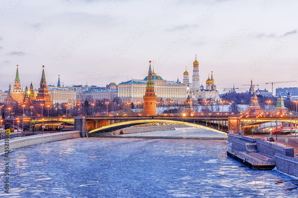 winter view of the Kremlin in Moscow