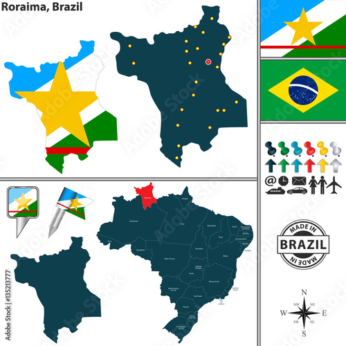 Map of Roraima, Brazil photo