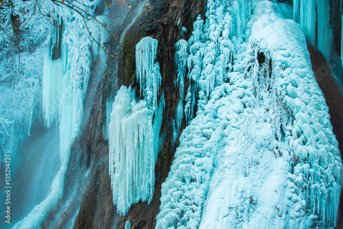 Amazing frozen waterfall photo