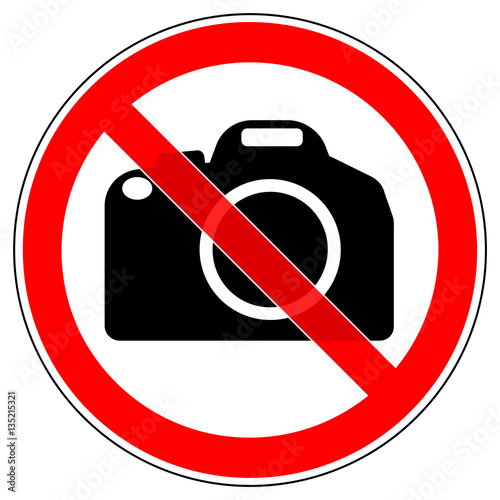 srr92 SignRoundRed - german - Verbotszeichen: Fotografierverbot - Fotografieren verboten / english - prohibition sign - camera or video equipment is prohibited - xxl g4985