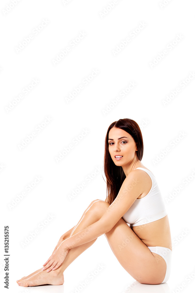 Young, sporty, fit and beautiful girl in sporty underwear. Young, sporty, fit and beautiful girl in sporty underwear.