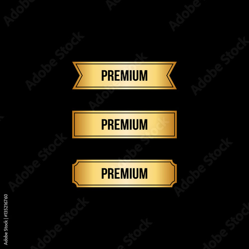 Set of gold premium labels