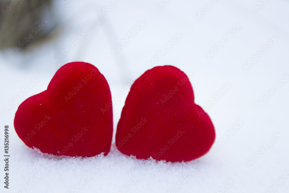 Red heart in nature decoration Red heart in nature decoration