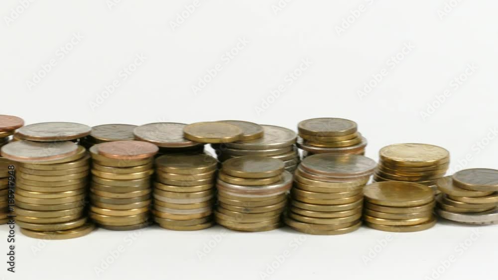 Cuba flag waving with stack of money coins Cuba flag waving with stack of money coins