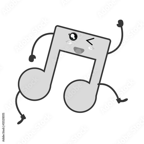 music note kawaii character vector illustration design