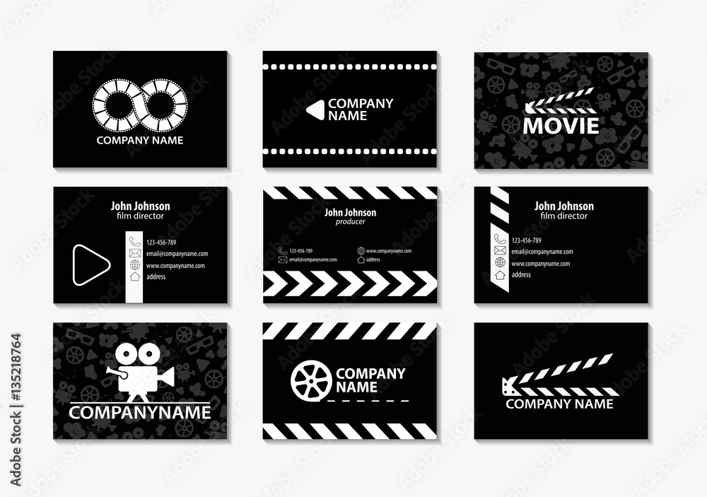 Fototapeta premium Vector set of creative business cards