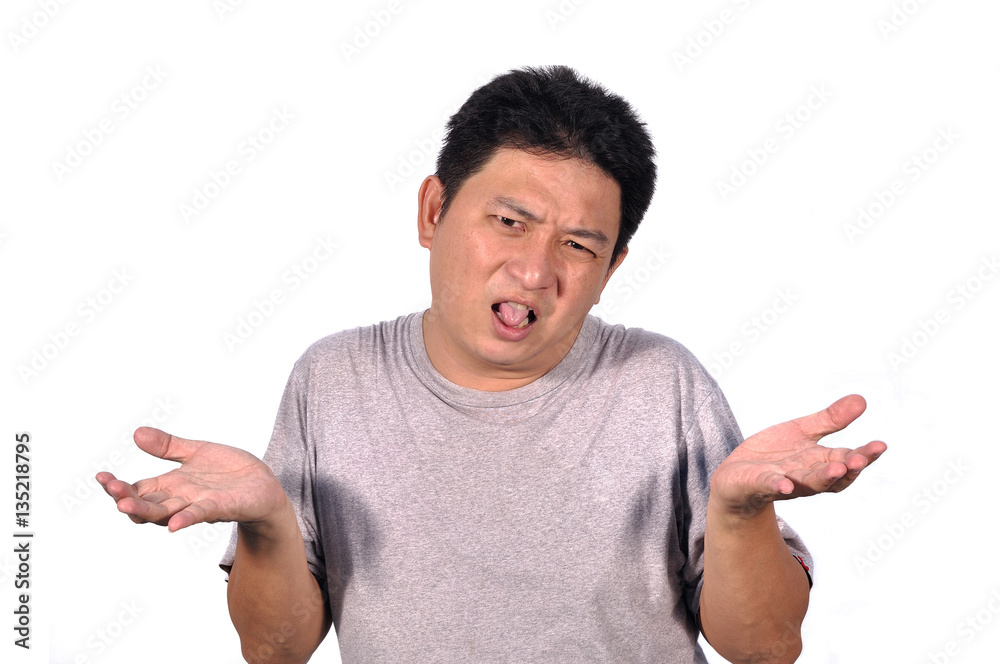 Asian middle man 42 years old feeling bored, human action. Asian middle man 42 years old feeling bored, human action.