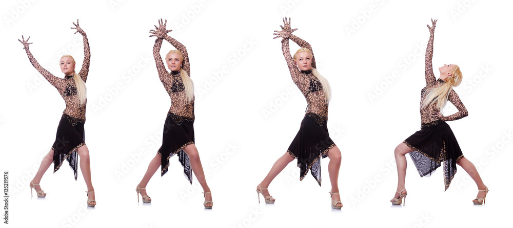 Woman dancing isolated on the white Woman dancing isolated on the white
