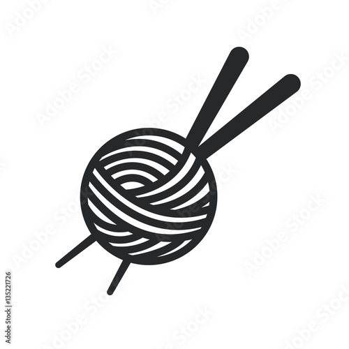 Thread Spool and needle icon over white background. tailor shop concept. vector illustration