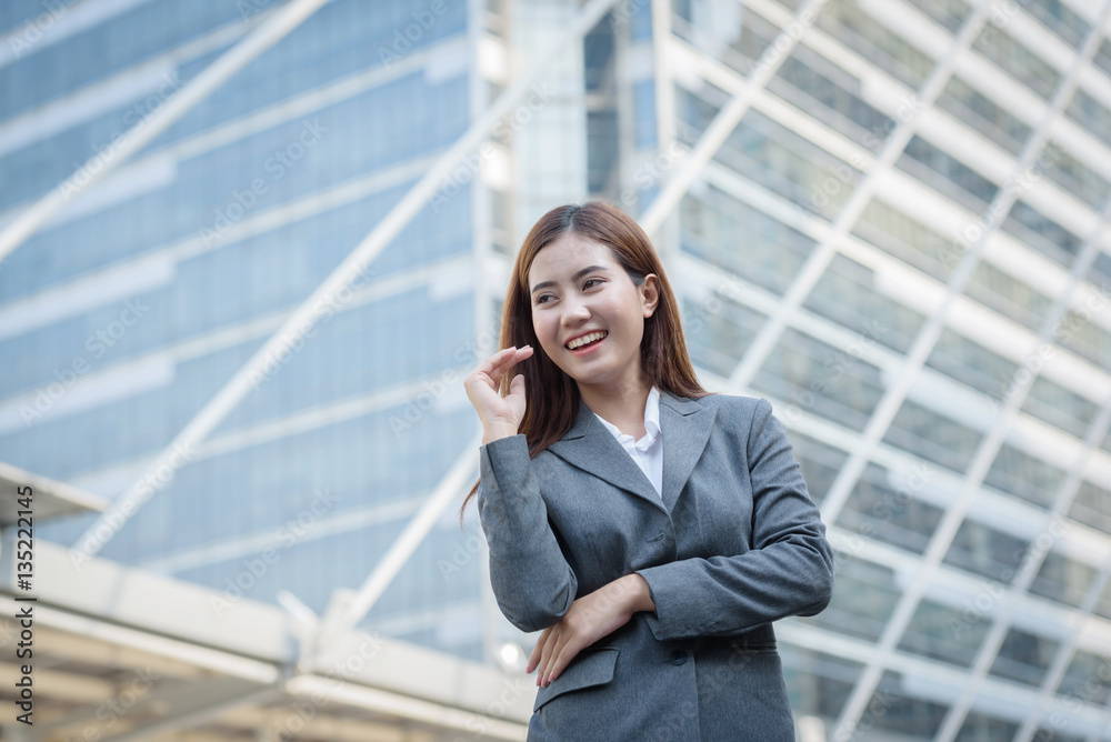 beautiful business woman in area office building beautiful business woman in area office building