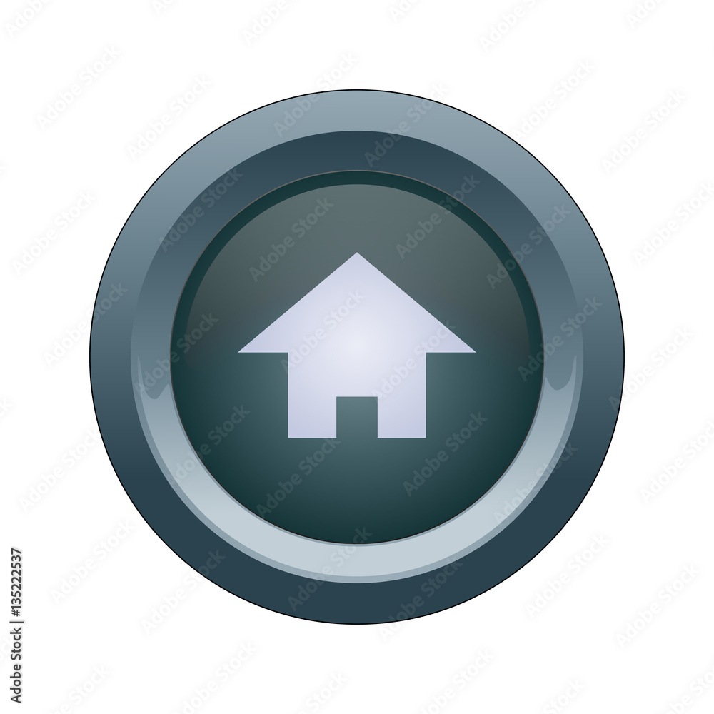 Round blue button with a house icon Round blue button with a house icon