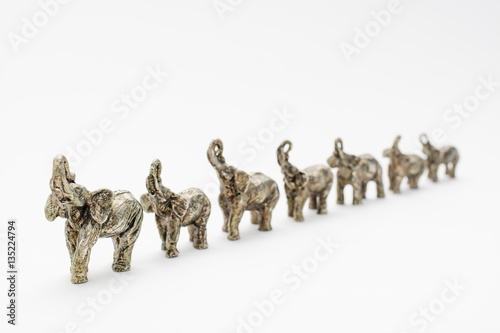 Семь слонов стоят в ряд