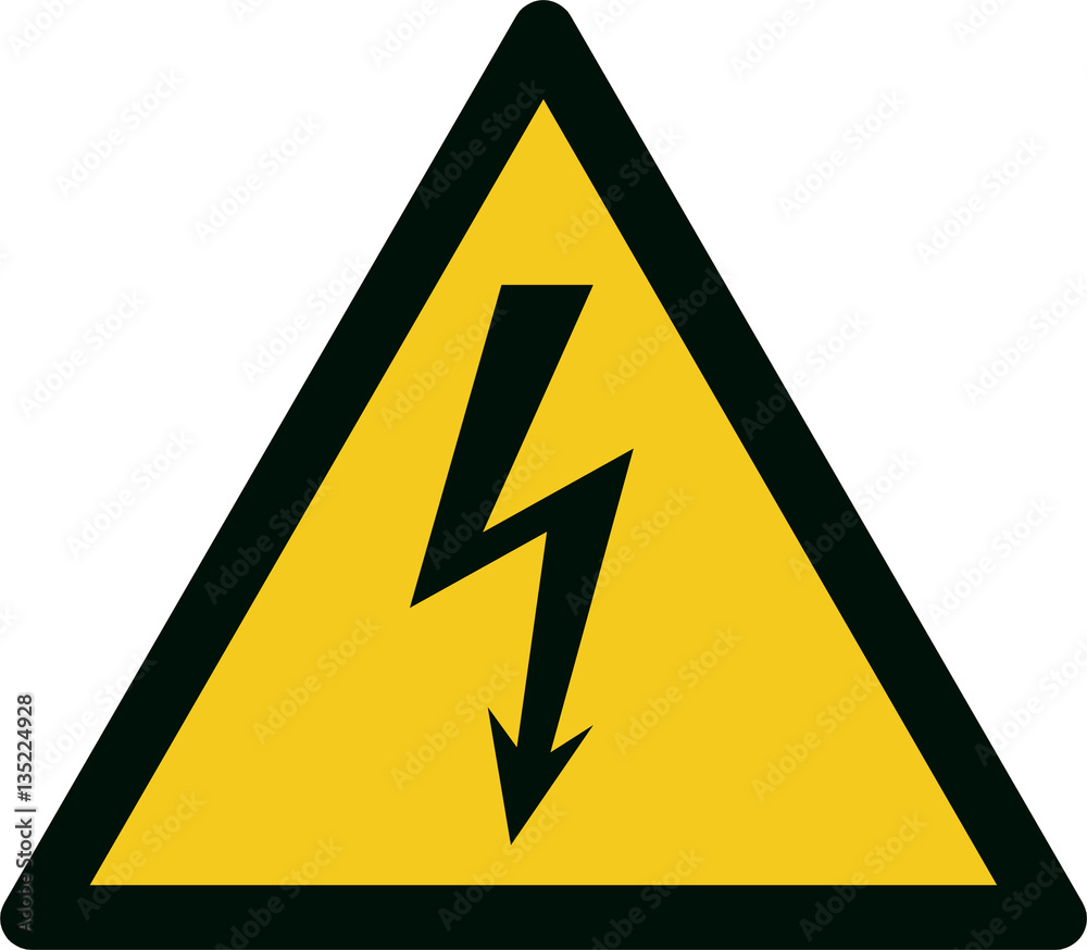 ISO 7010 W012 Warning; Electricity Stock Vector | Adobe Stock