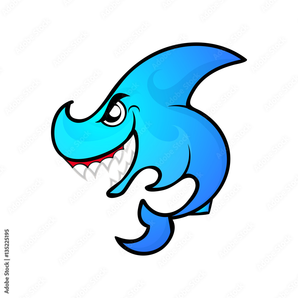 Naklejka premium angry shark logo