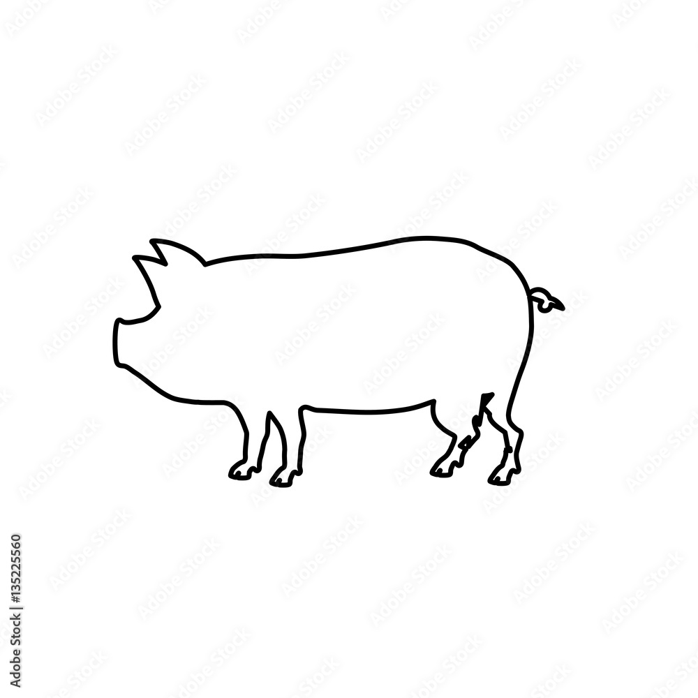 Pork silhouette meal icon vector illustration graphic design Pork silhouette meal icon vector illustration graphic design
