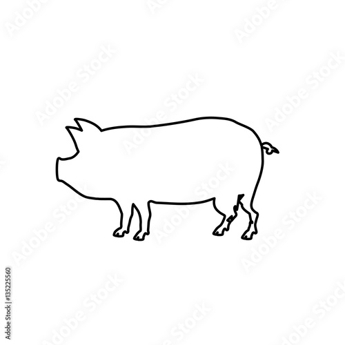 Pork silhouette meal icon vector illustration graphic design