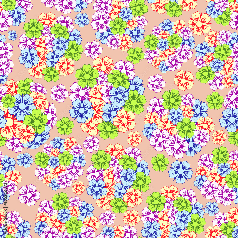 Background made up of flowers and plants. Herbs and flowers. Botany.