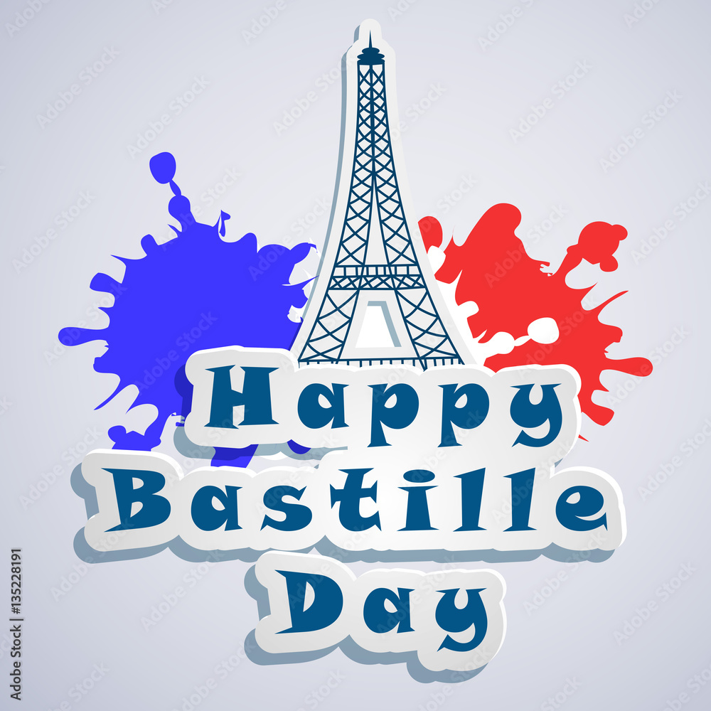 Illustration of elements for France Bastille Day