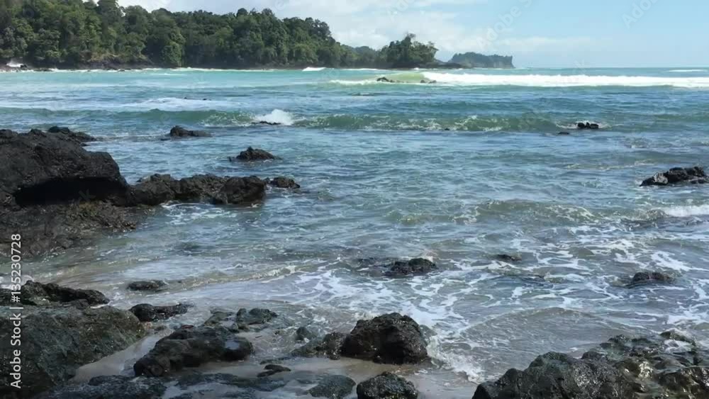 Waves Crashing on Rocks in Manuel Antonio Costa Rica Waves Crashing on Rocks in Manuel Antonio Costa Rica