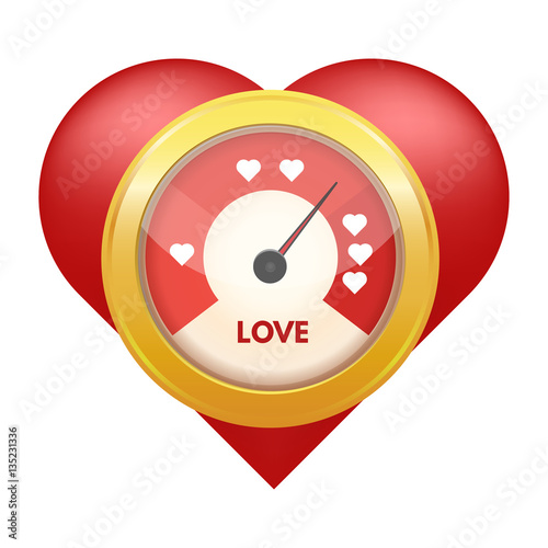 Love meter or gauge icon for Valentine’s day