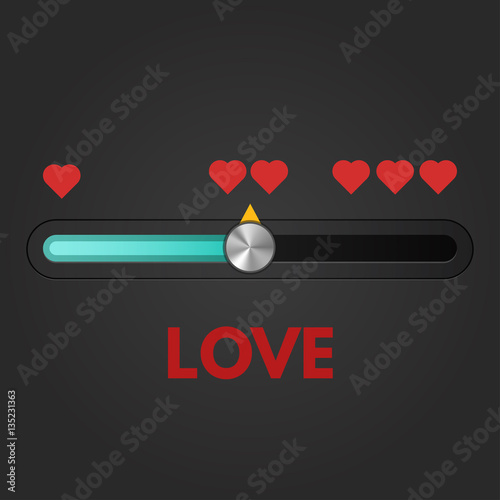 Love meter or gauge icon for Valentine’s day