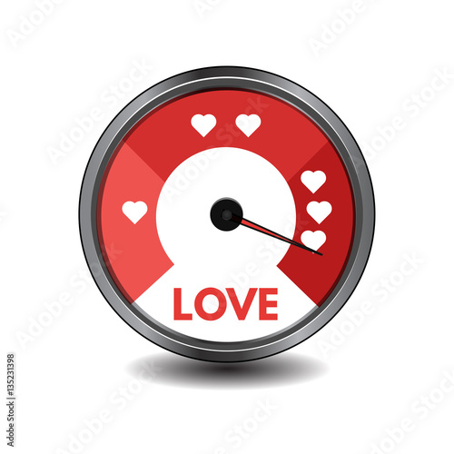 Love meter or gauge icon for Valentine’s day