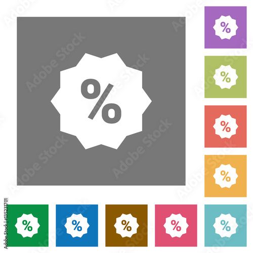 Discount sticker square flat icons