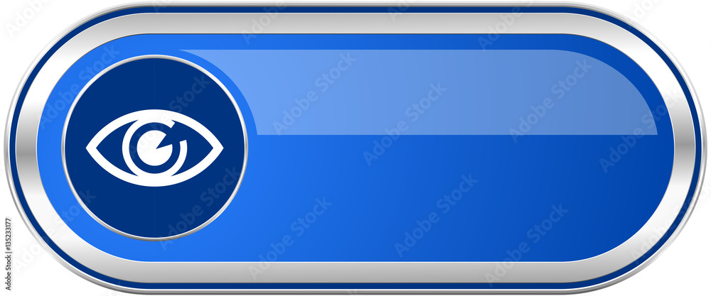 Eye long blue web and mobile apps banner isolated on white background. Eye long blue web and mobile apps banner isolated on white background.