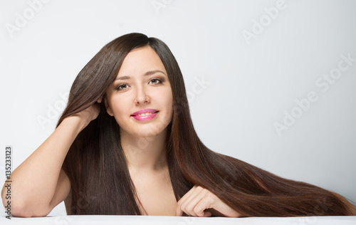 young woman with long hair