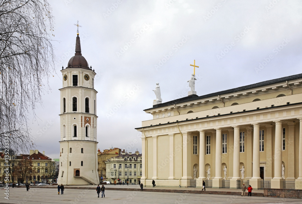 Cathedral square in Vilnius. Lithuania