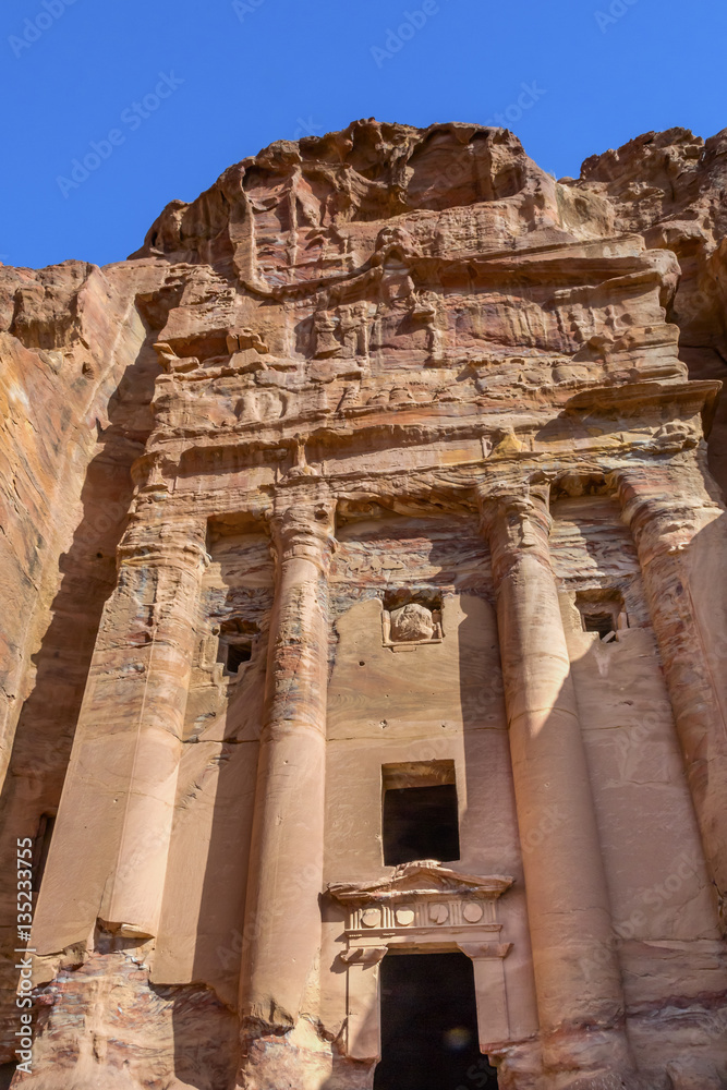 Yellow Rock Tombs Morning Street of Facades Petra Jordan