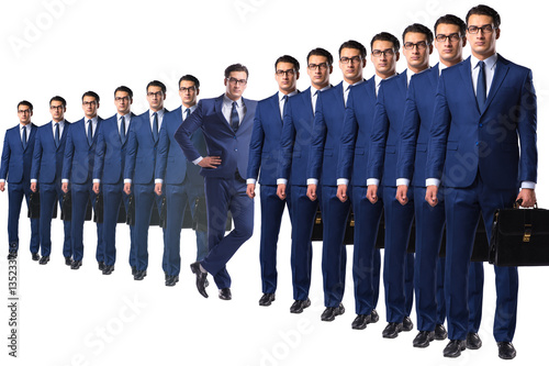 Standing out from the crown concept with businessman
