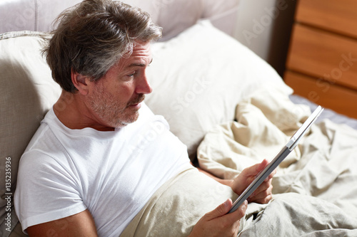 Man with tablet computer