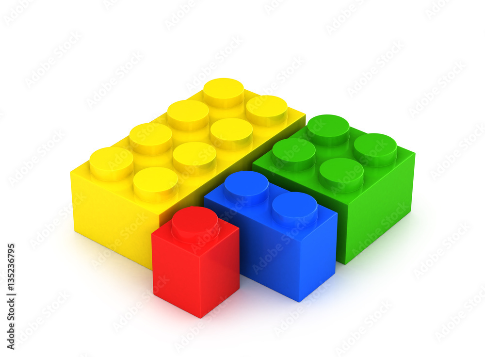 Plastic cubes. Building Blocks and Tiles. 3d illustration Plastic cubes. Building Blocks and Tiles. 3d illustration