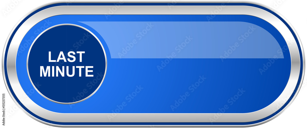 Last minute long blue web and mobile apps banner isolated on white background. Last minute long blue web and mobile apps banner isolated on white background.