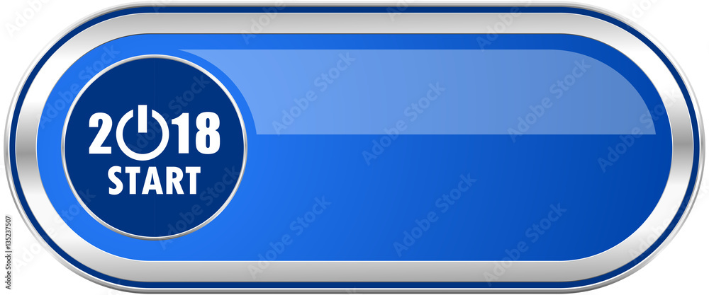 New year 2018 long blue web and mobile apps banner isolated on white background. New year 2018 long blue web and mobile apps banner isolated on white background.