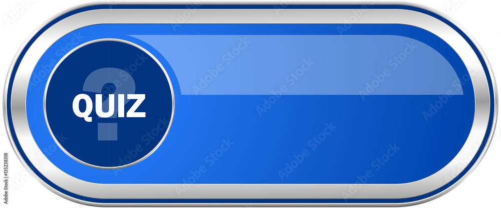 Quiz long blue web and mobile apps banner isolated on white background. Quiz long blue web and mobile apps banner isolated on white background.
