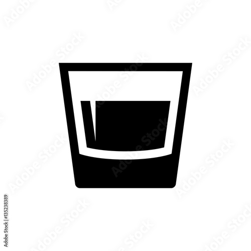 Glass icon. Black icon isolated on white background. Glass silhouette. Simple icon. Web site page and mobile app design element.