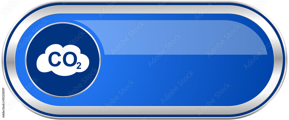 Carbon dioxide long blue web and mobile apps banner isolated on white background. Carbon dioxide long blue web and mobile apps banner isolated on white background.