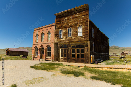 Old West era building in the high desert of California's eastern sierra nevada