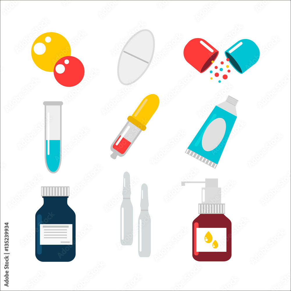 Tablet pills vector illustration.