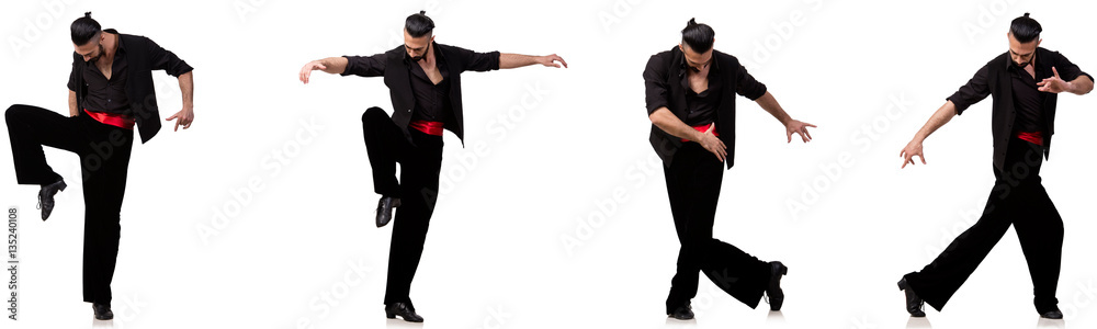 Spanish dancer in various poses on white Spanish dancer in various poses on white