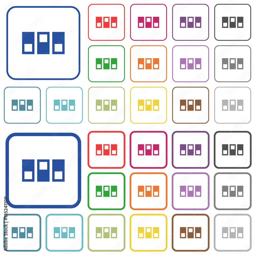 Switchboard outlined flat color icons Switchboard outlined flat color icons