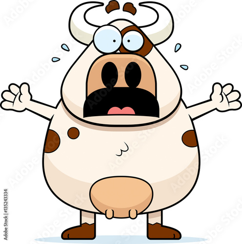 Cartoon Cow Panicking