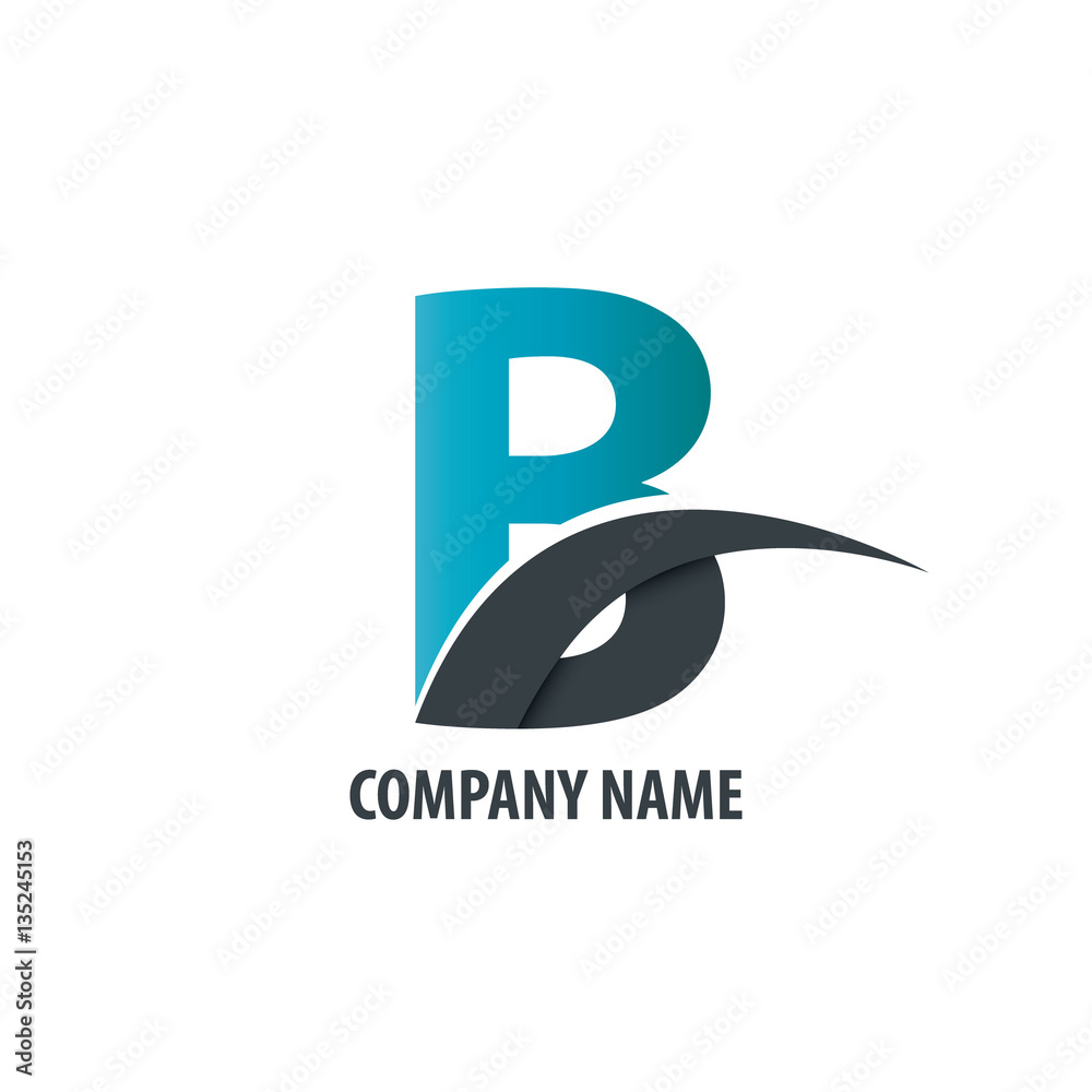 Initial Letter B Isolated Swoosh Logo