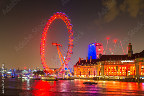 Fototapeta London eye at night