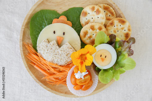 Easter chick lunch, fun food art for kids