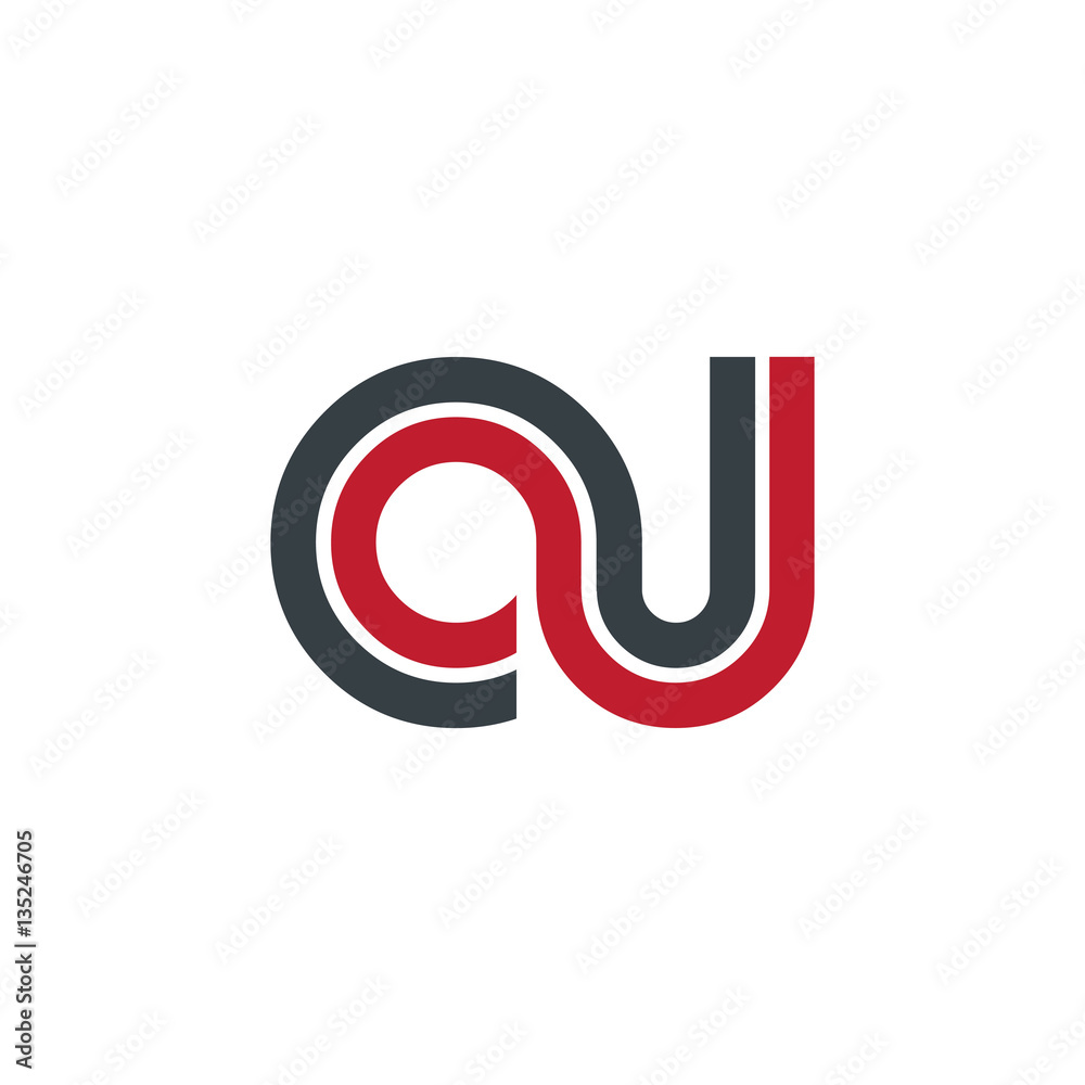 Fototapeta premium Initial Letter OU OJ CU CJ Linked Design Logo
