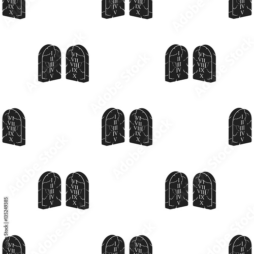 Ten Commandments icon in black style isolated on white background. Religion pattern stock vector illustration.