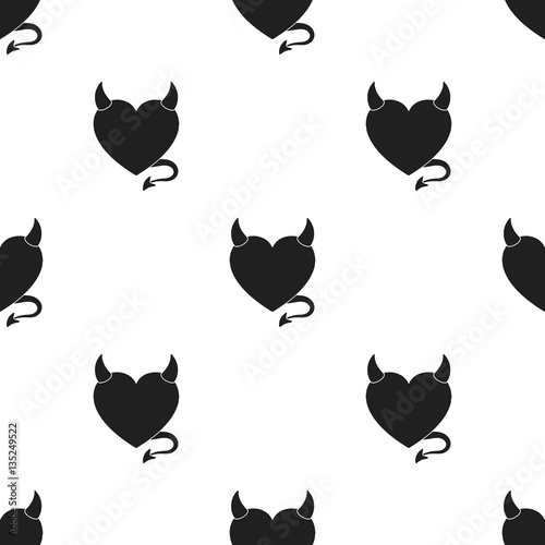 Heart icon in black style isolated on white background. Romantic pattern stock vector illustration.
